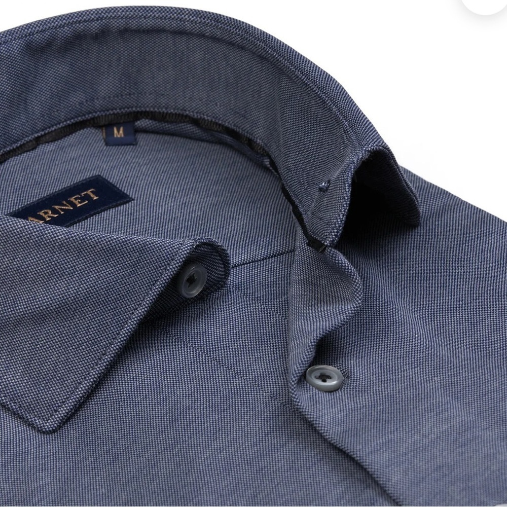 Garnet Men’s Long Sleeve Button-Up Shirt Blue Size M - Picture 5 of 5